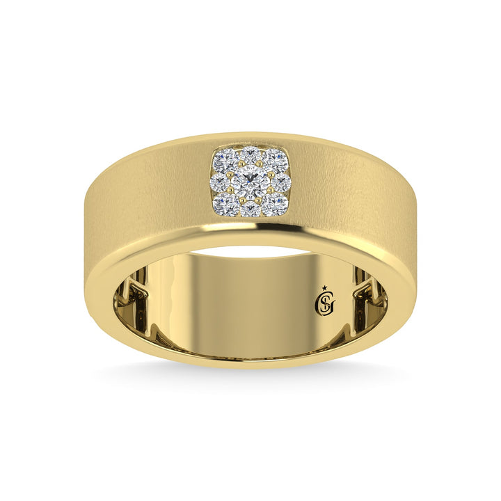 14K Yellow Gold Diamond 1/4 Ct.Tw. Mens Band