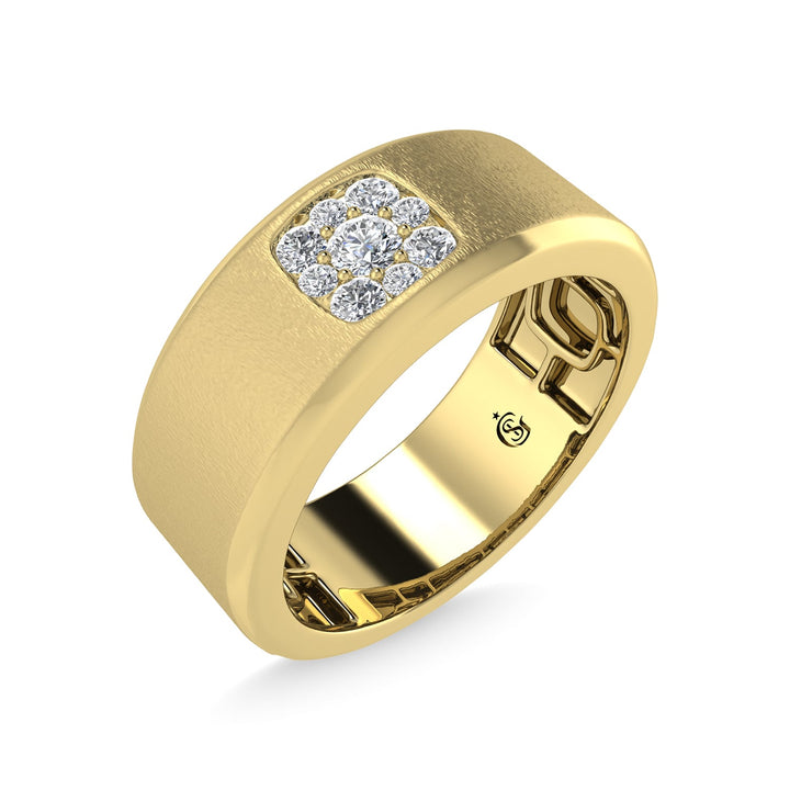 14K Yellow Gold Diamond 1/4 Ct.Tw. Mens Band