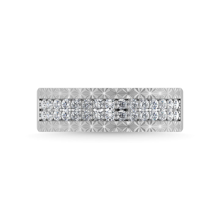 14K White Gold Diamond 1/2 Ct.Tw. Mens Band
