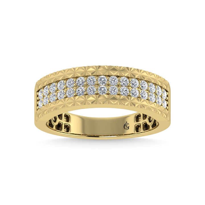 14K Yellow Gold Diamond 1/2 Ct.Tw. Mens Band