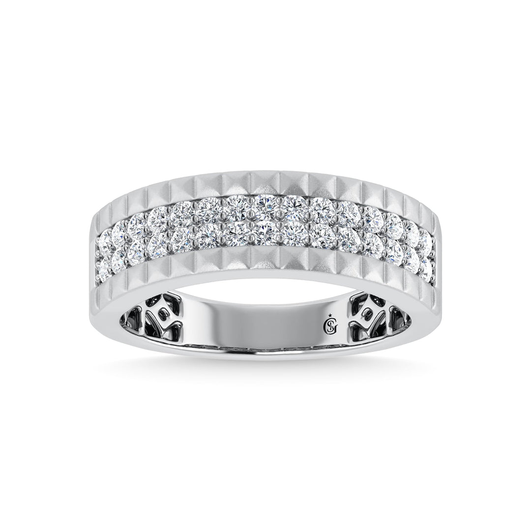 14K White Gold Diamond 1/2 Ct.Tw. Mens Band
