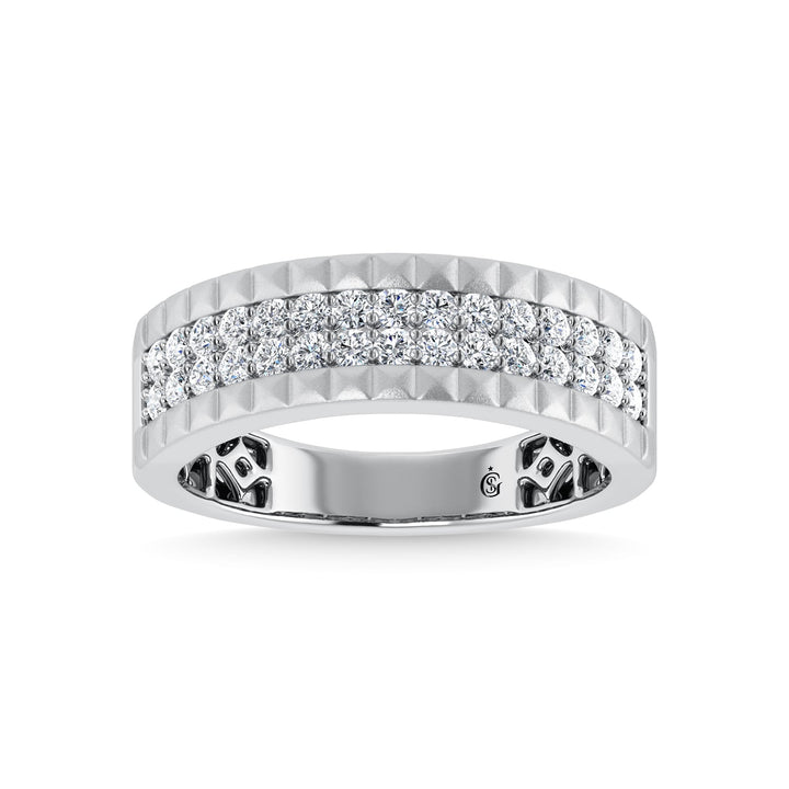 14K White Gold Diamond 1/2 Ct.Tw. Mens Band