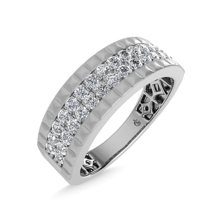 14K White Gold Diamond 1/2 Ct.Tw. Mens Band