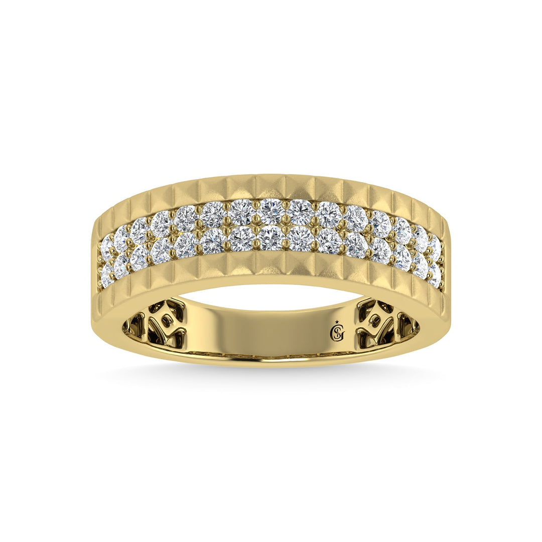 14K Yellow Gold Diamond 1/2 Ct.Tw. Mens Band