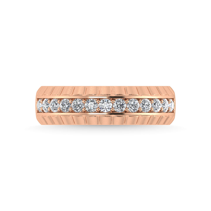14K Rose Gold Diamond 1/2 Ct.Tw. Mens Band