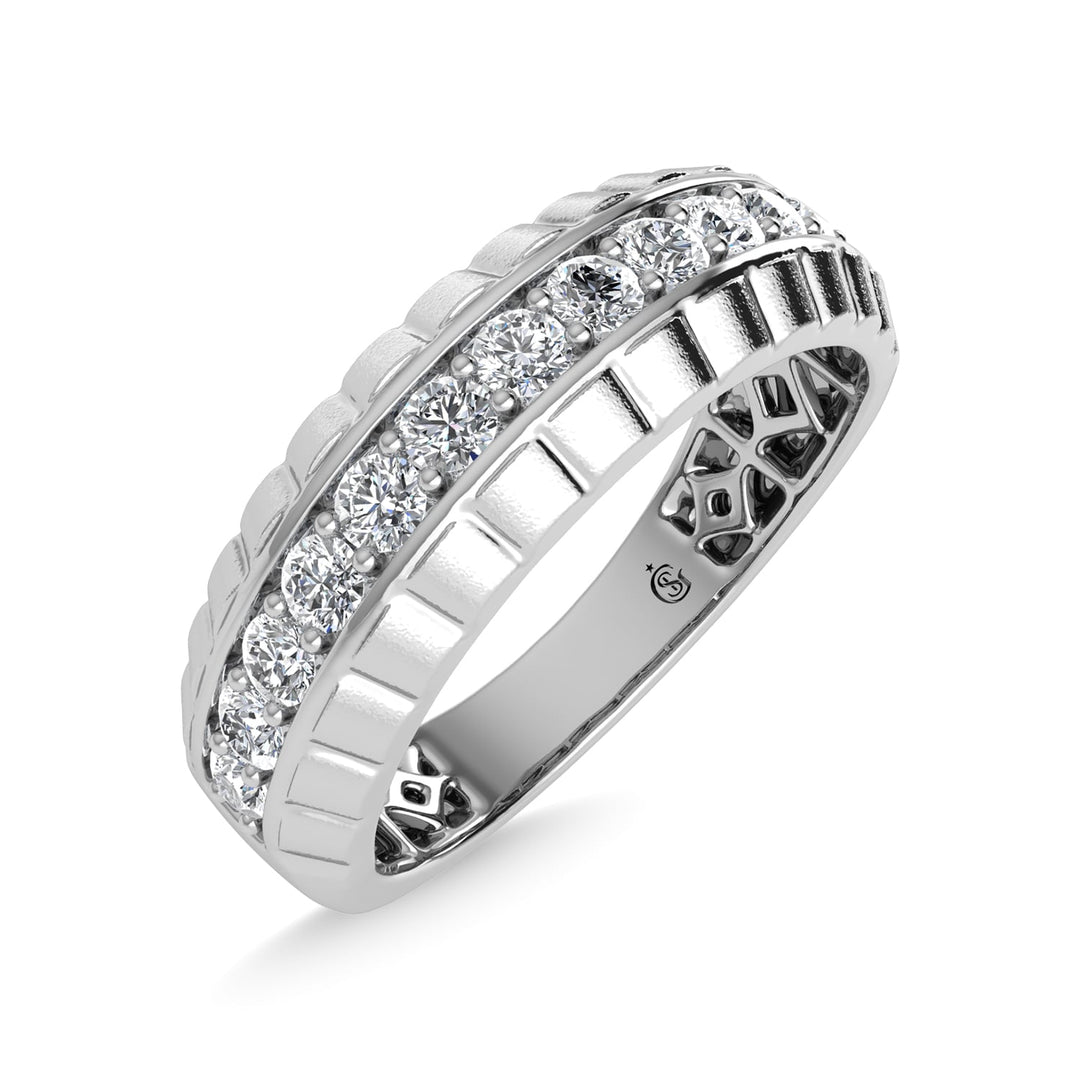 14K White Gold Diamond 1/2 Ct.Tw. Mens Band