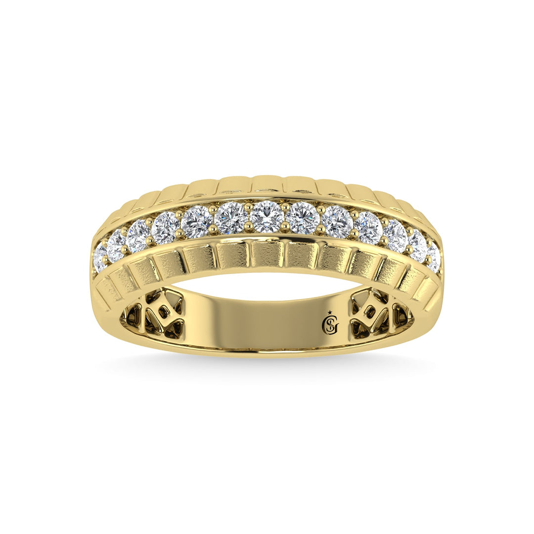 14K Yellow Gold Diamond 1/2 Ct.Tw. Mens Band