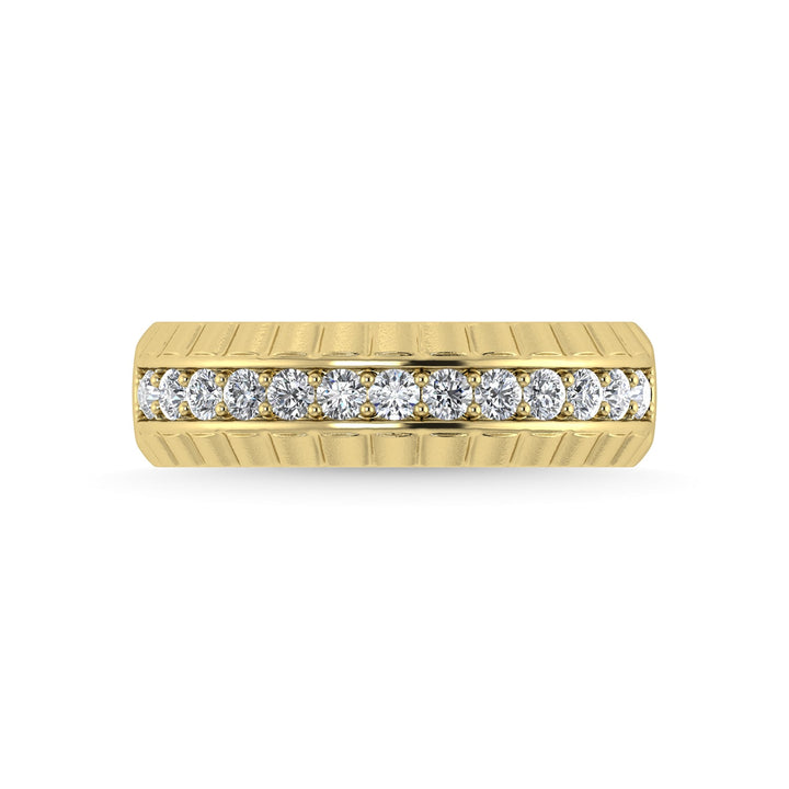 14K Yellow Gold Diamond 1/2 Ct.Tw. Mens Band