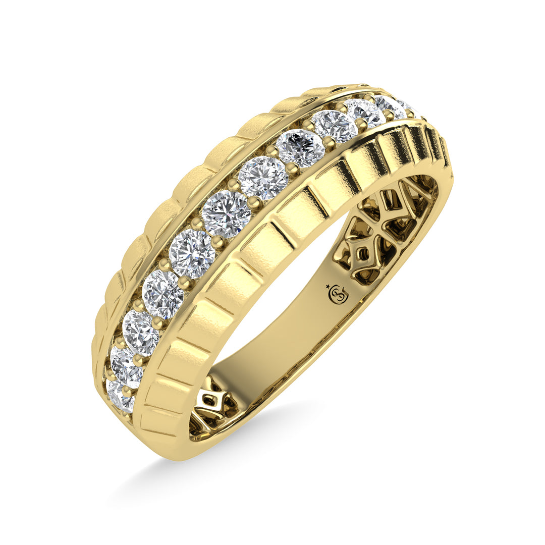 14K Yellow Gold Diamond 1/2 Ct.Tw. Mens Band