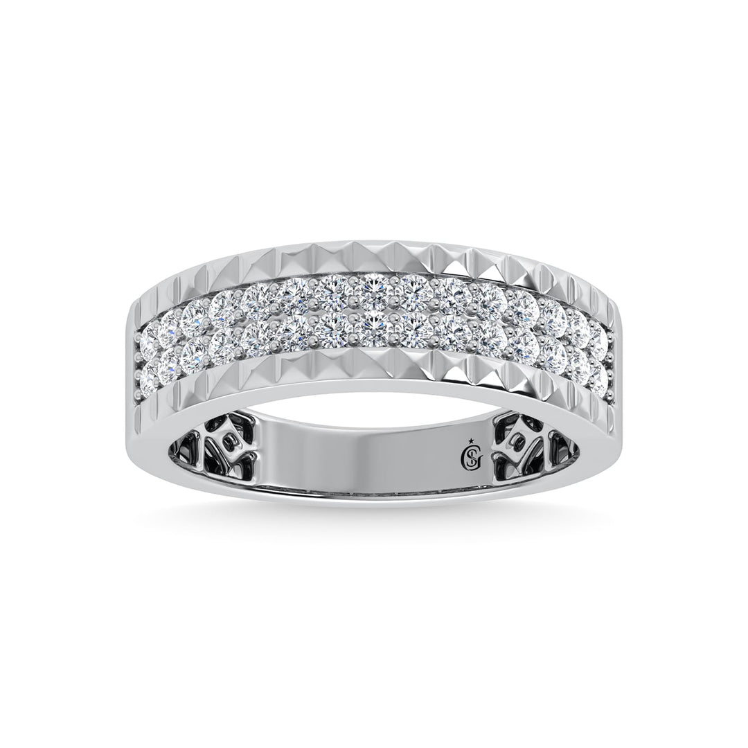 14K White Gold Diamond 1/2 Ct.Tw. Mens Band
