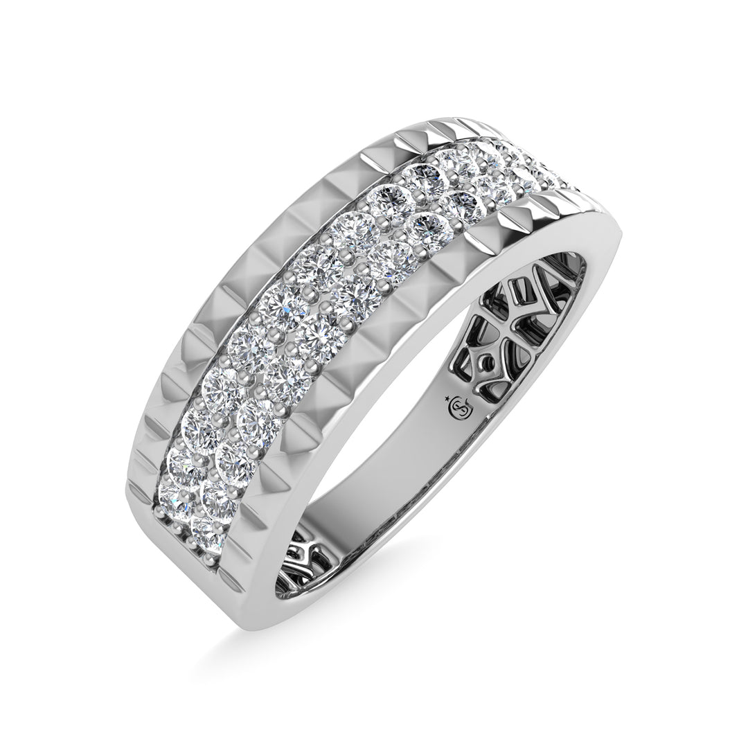 14K White Gold Diamond 1/2 Ct.Tw. Mens Band