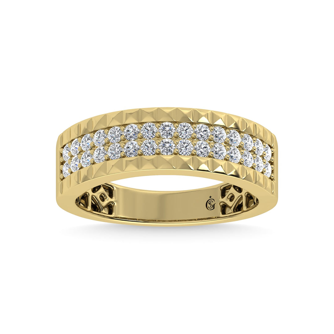 14K Yellow Gold Diamond 1/2 Ct.Tw. Mens Band