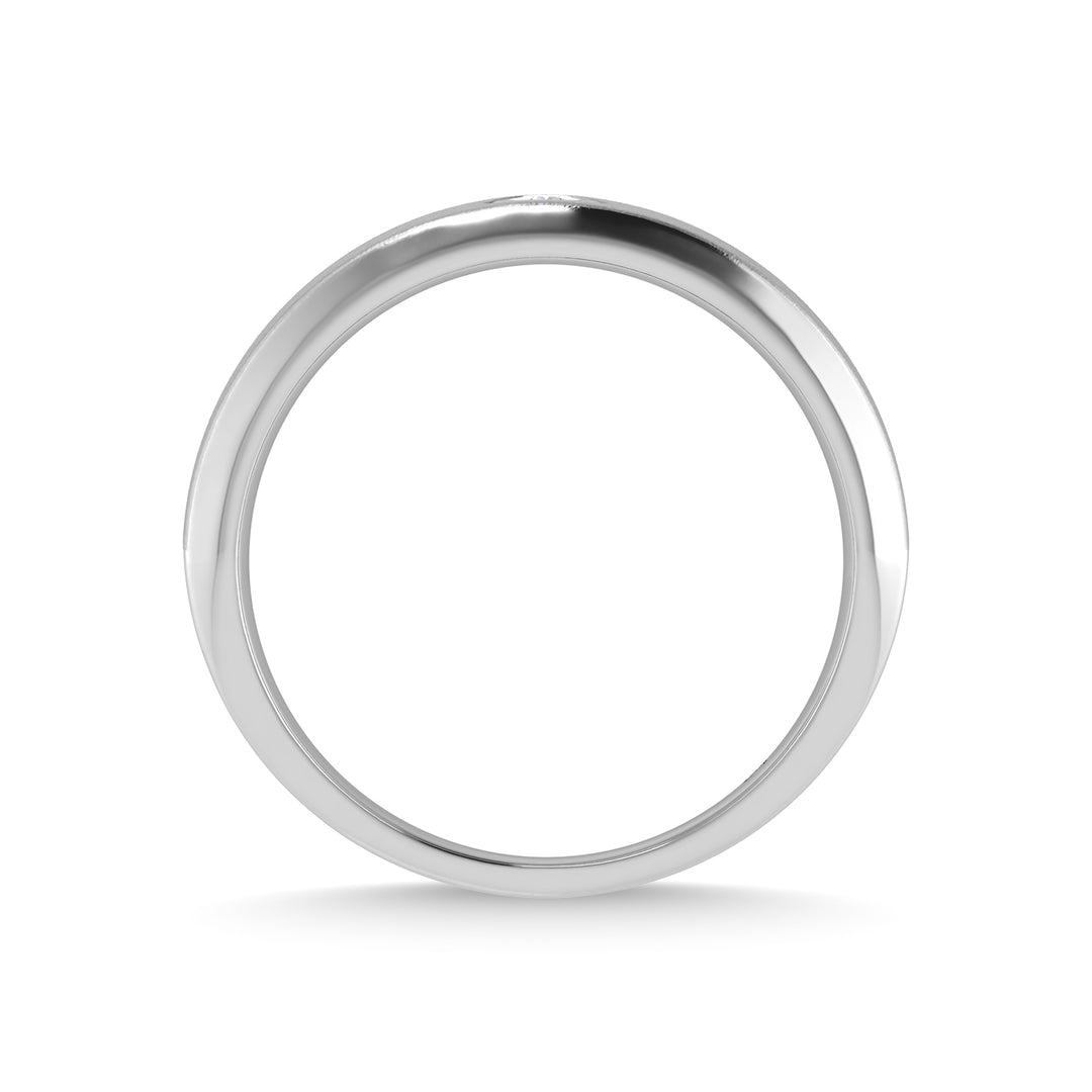 14K White Gold Diamond 1/20 Ct.Tw. Mens Machine Band