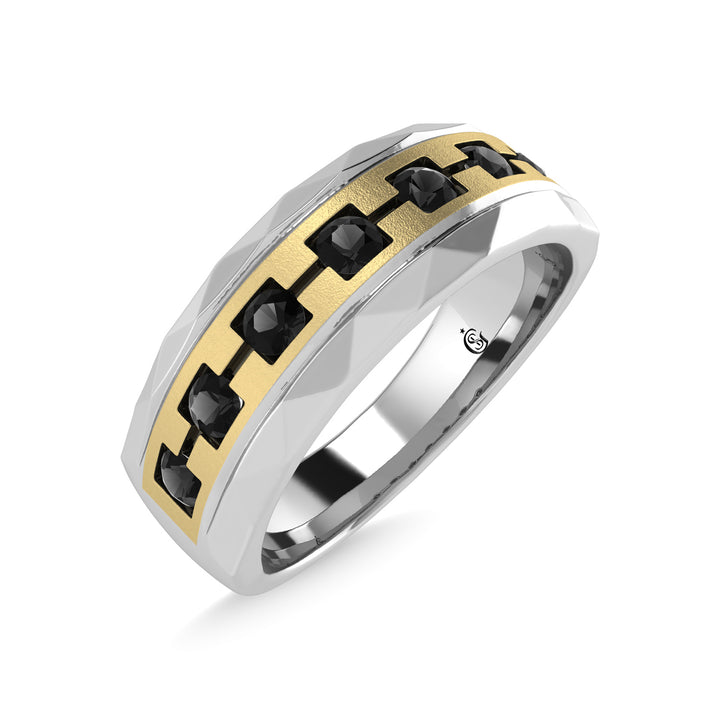14K White Gold Diamond 1/2 Ct.Tw. Mens Machine Band