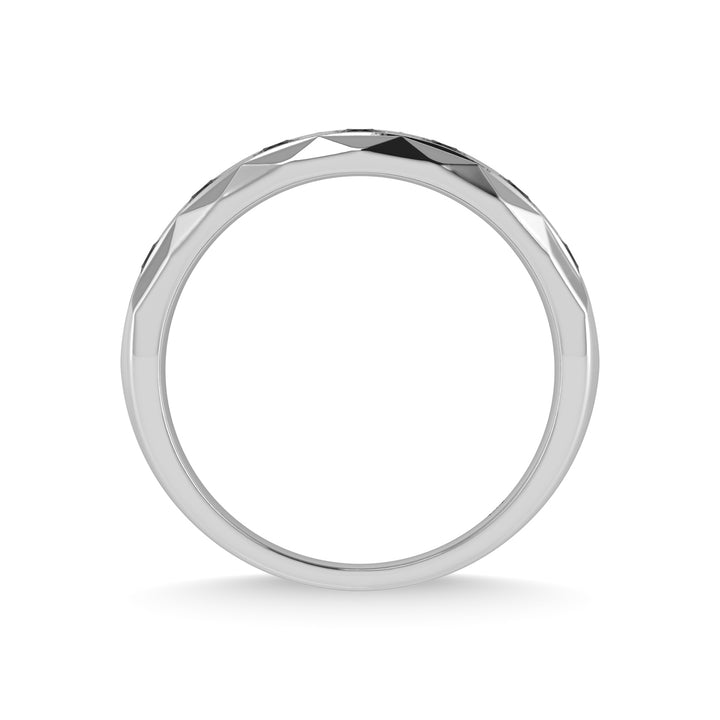 14K White Gold Diamond 1/2 Ct.Tw. Mens Machine Band