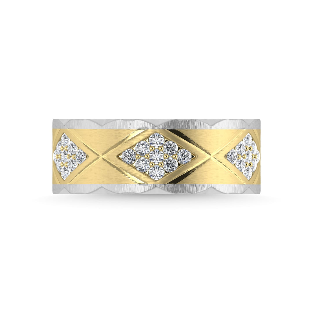 14K Yellow Gold Diamond 1/2 Ct.Tw. Mens Machine Band