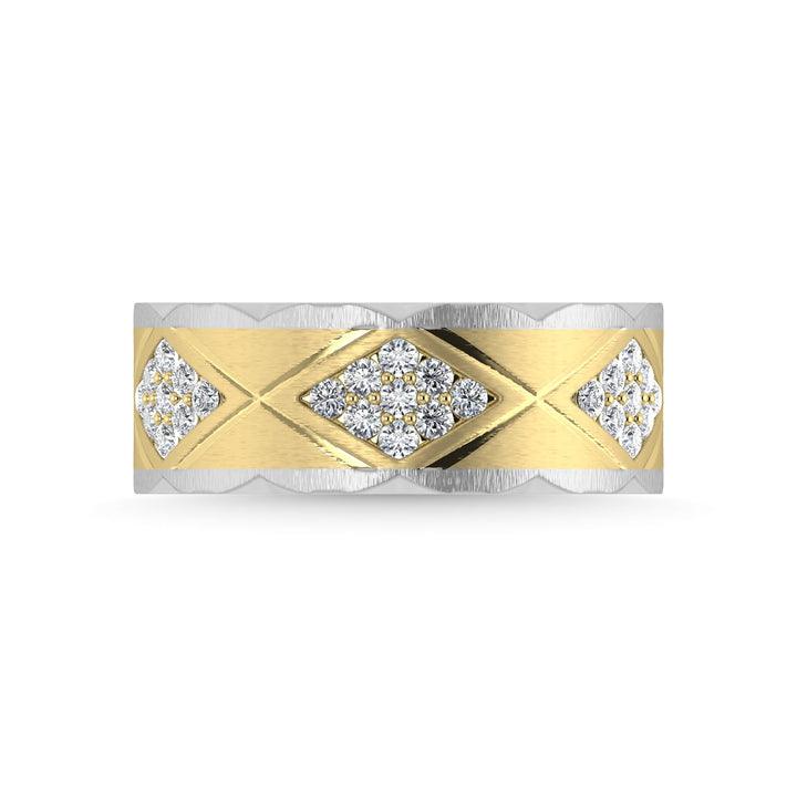 14K Yellow Gold Diamond 1/2 Ct.Tw. Mens Machine Band