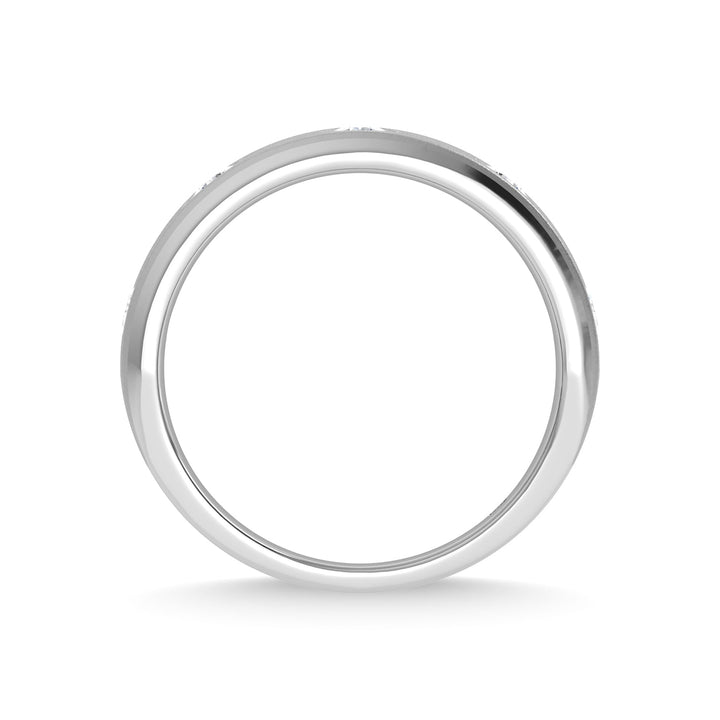14K White Gold Diamond 3/8 Ct.Tw. Mens Machine Band