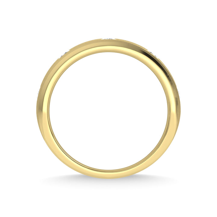 14K Yellow Gold Diamond 3/8 Ct.Tw. Mens Machine Band