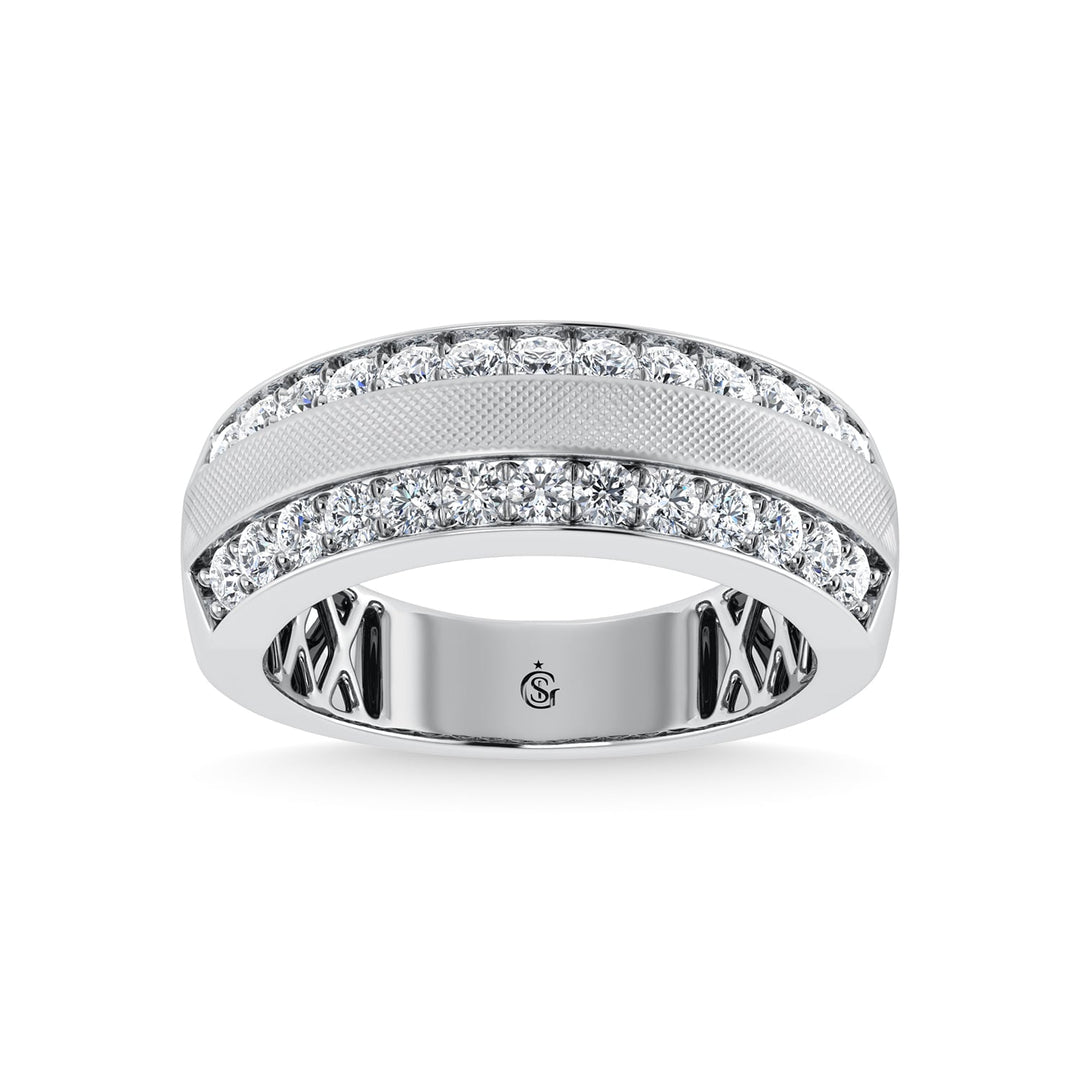 14K White Gold Diamond 1 Ct.Tw. Mens Ring