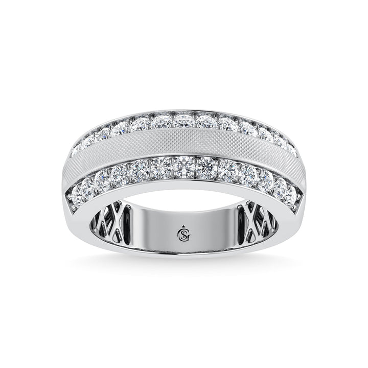 14K White Gold Diamond 1 Ct.Tw. Mens Ring