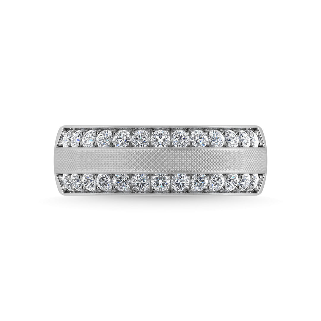 14K White Gold Diamond 1 Ct.Tw. Mens Ring
