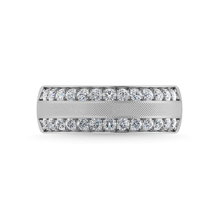 14K White Gold Diamond 1 Ct.Tw. Mens Ring
