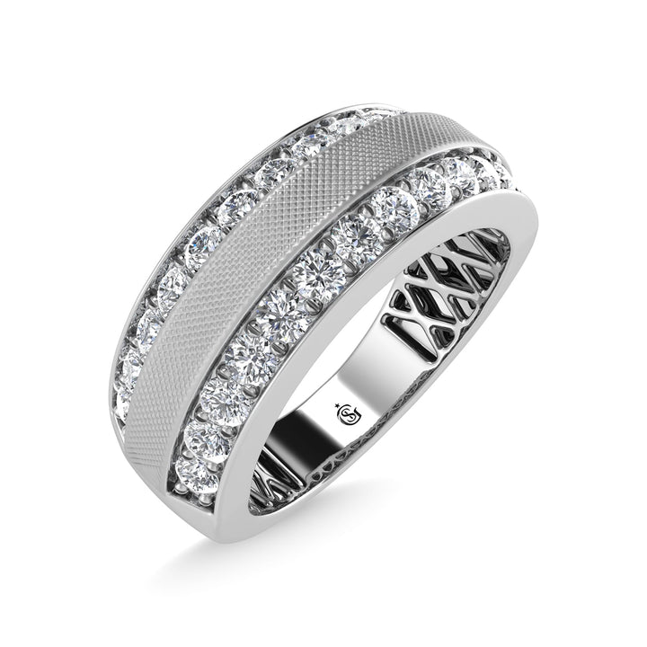 14K White Gold Diamond 1 Ct.Tw. Mens Ring