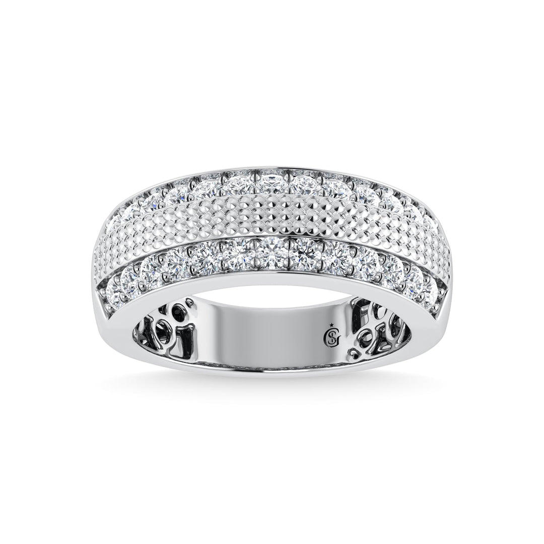 14K White Gold Diamond 1 Ct.Tw. Mens Ring