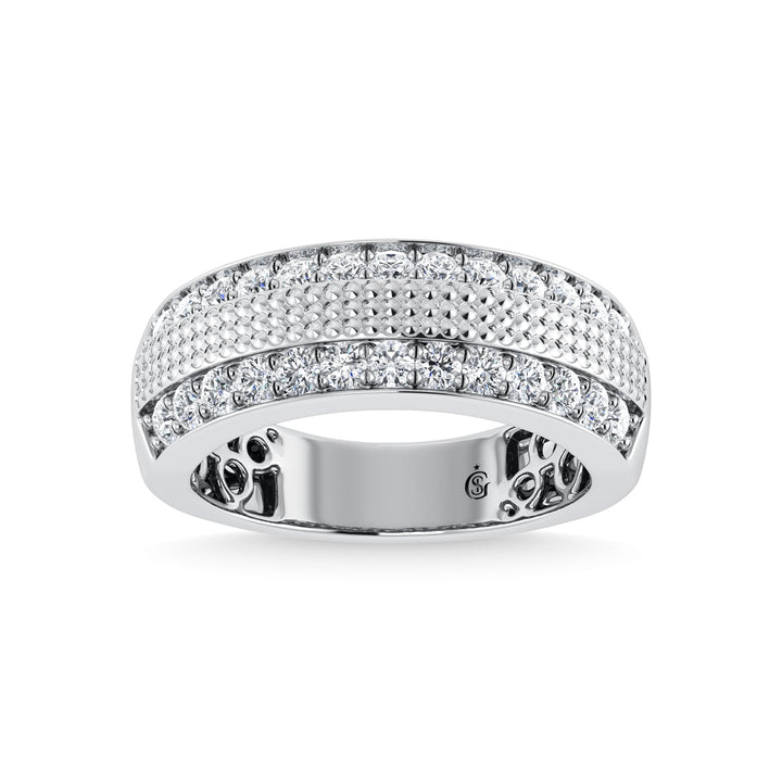 14K White Gold Diamond 1 Ct.Tw. Mens Ring