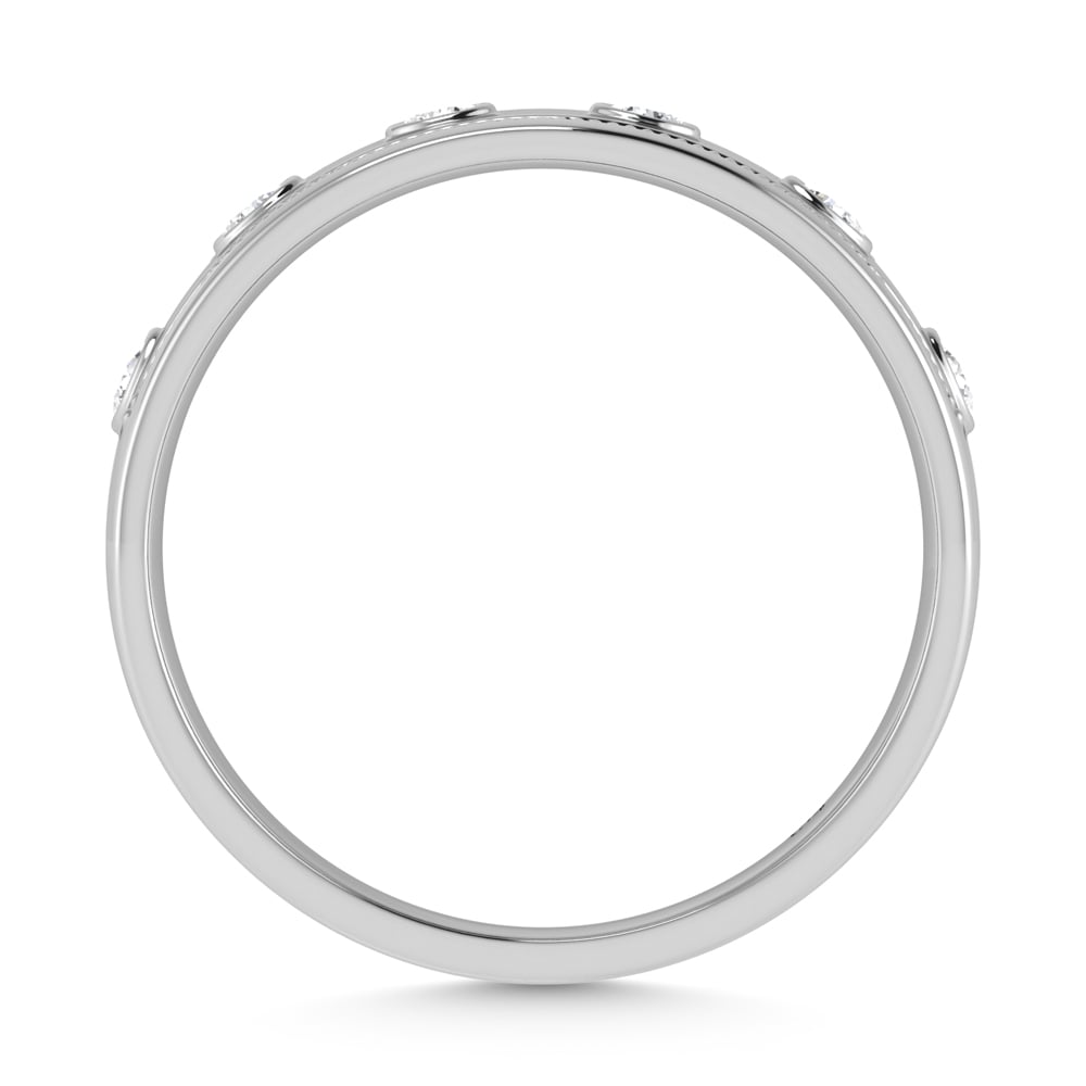 10K White Gold Diamond 1/5 Ct.Tw. Machine Set Mens Band