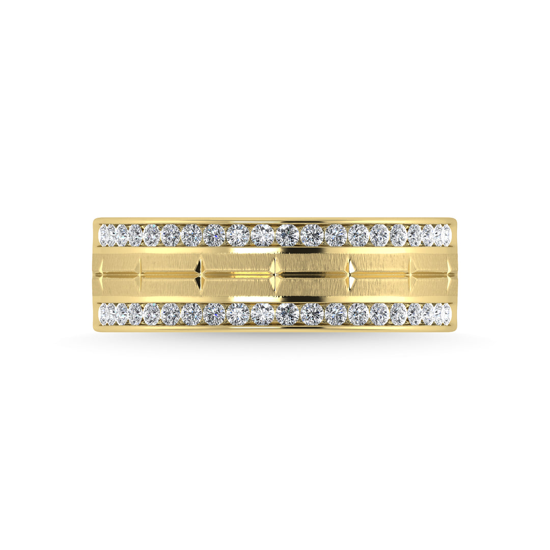 14K Yellow Gold Diamond 1/2 Ct.Tw. Mens Machine Band