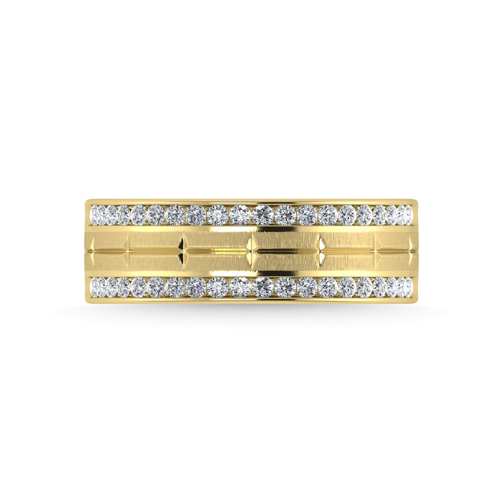 14K Yellow Gold Diamond 1/2 Ct.Tw. Mens Machine Band