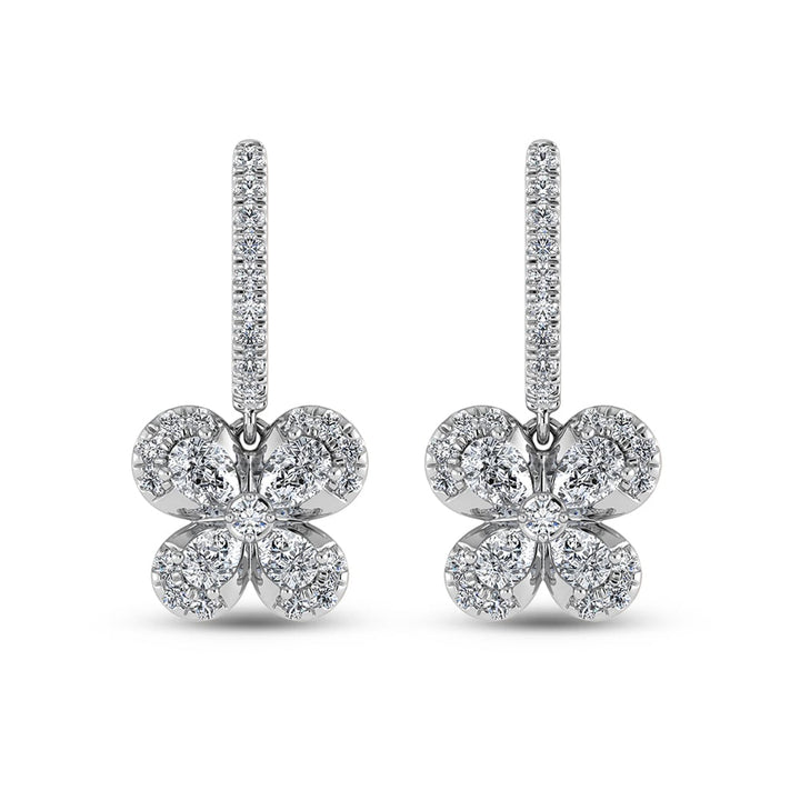 14K White Gold Diamond 1 5/8 Ct.Tw.  Fashion Earrings