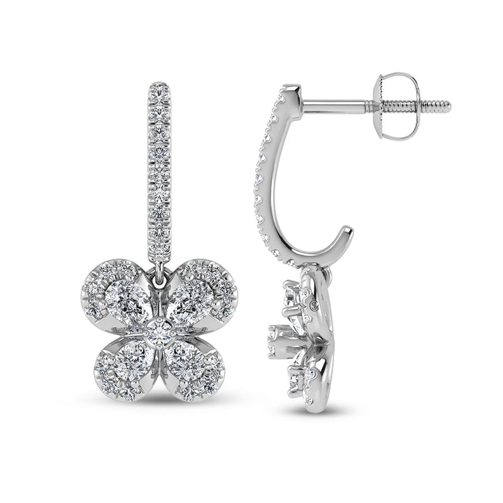 14K White Gold Diamond 1 5/8 Ct.Tw.  Fashion Earrings