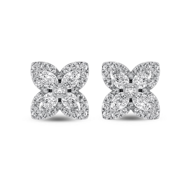 14K White Gold Diamond 1 1/6 Ct.Tw.  Fashion Earrings