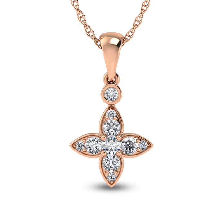 14K Rose Gold Diamond 1/2 Ct.Tw. & Ruby Fashion Ring