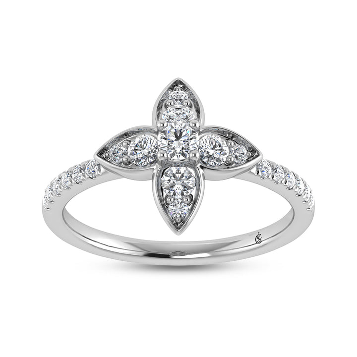 14K White Gold Diamond 5/8 Ct.Tw. Fashion Ring