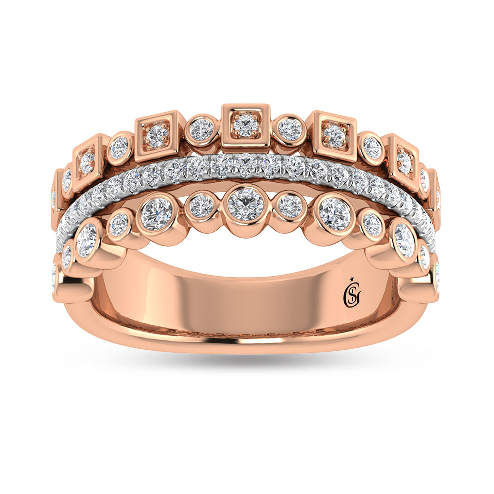 14K Rose Gold Diamond 1/2 Ct.Tw. Fashion Ring
