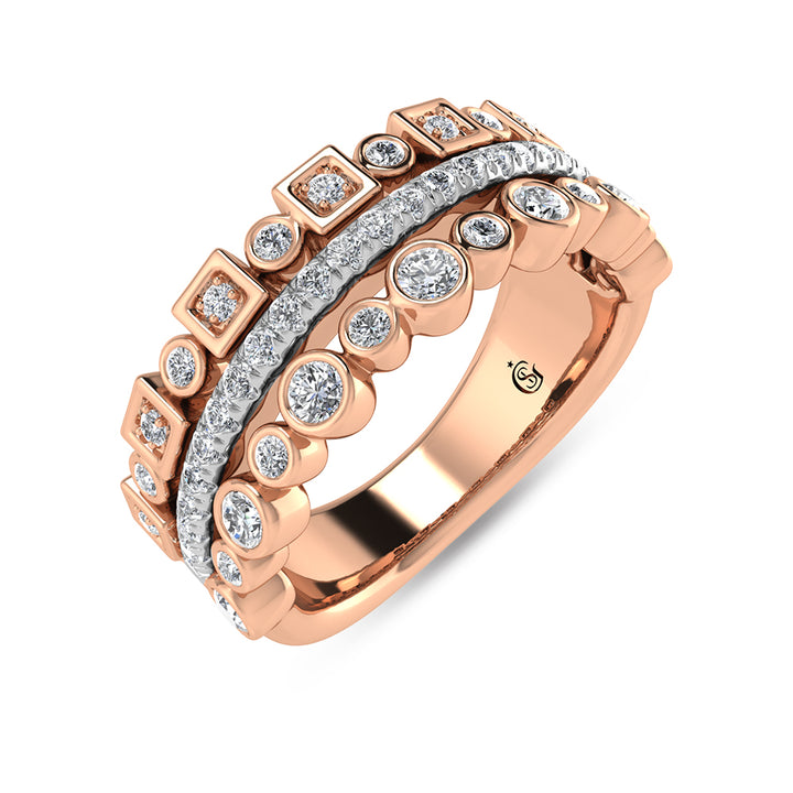 14K Rose Gold Diamond 1/2 Ct.Tw. Fashion Ring