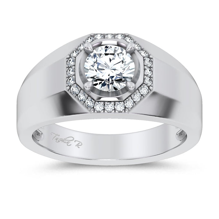 14K 1.12CT Certified Lab Grown Mens Ring