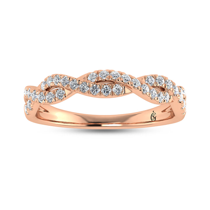 14K Rose Gold Diamond 1/4 Ct.Tw. Fashion Ring