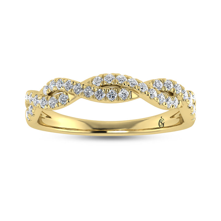 14K Yellow Gold Diamond 1/4 Ct.Tw. Fashion Ring