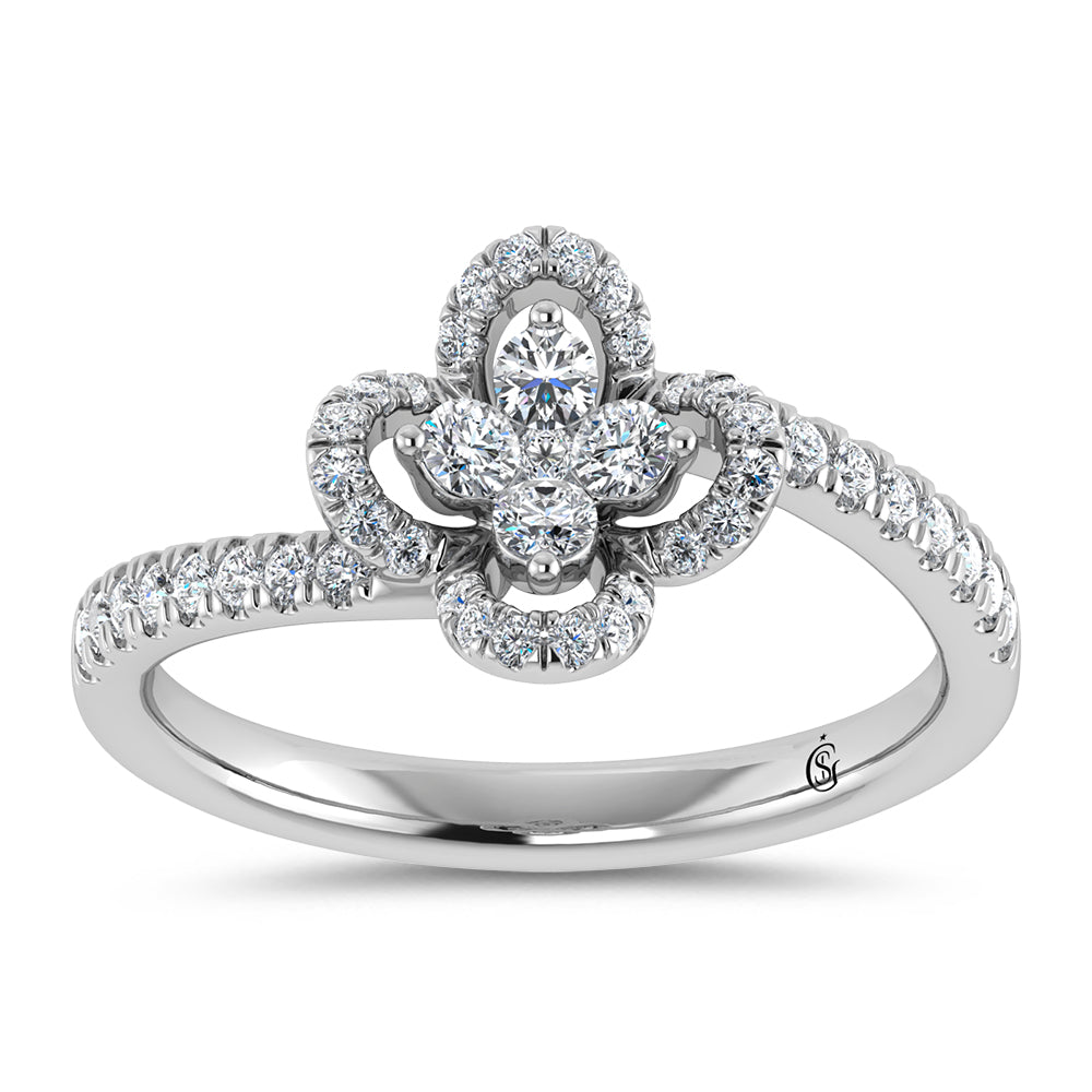 14K White Gold Diamond 3/8 Ct.Tw. Fashion Ring