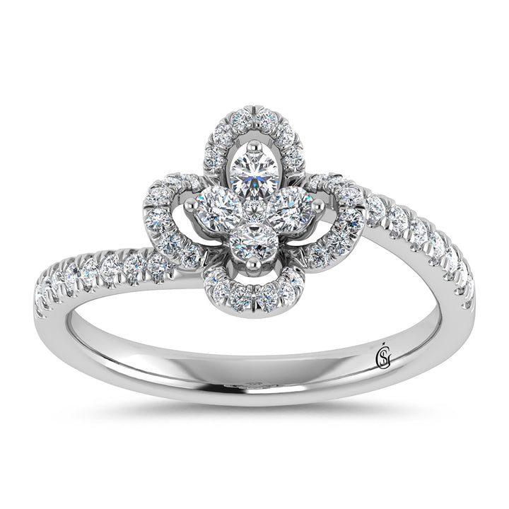 14K White Gold Diamond 3/8 Ct.Tw. Fashion Ring