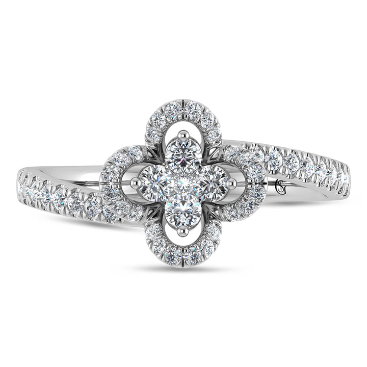 14K White Gold Diamond 3/8 Ct.Tw. Fashion Ring