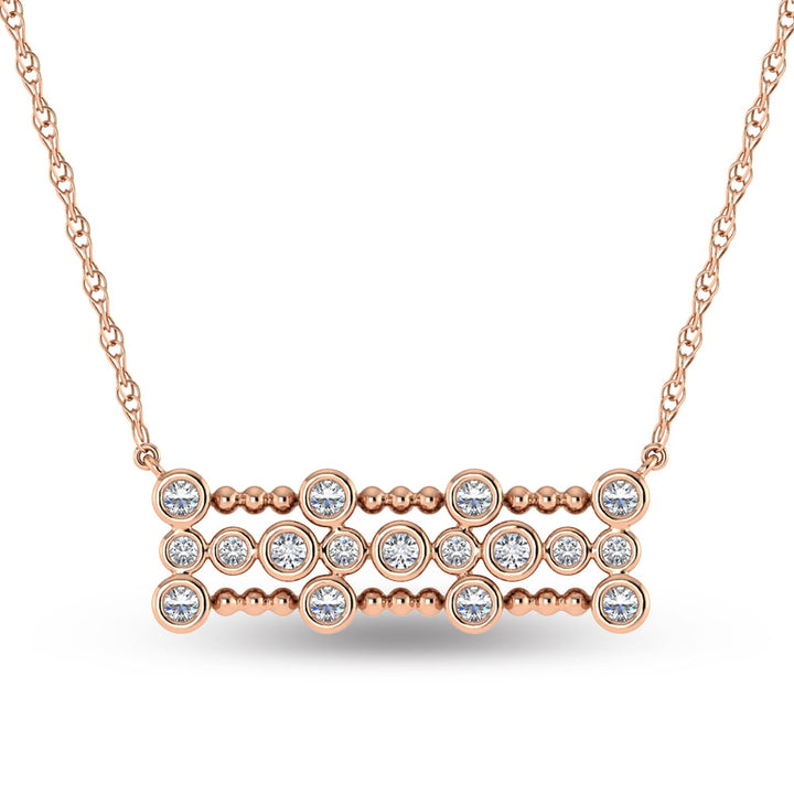 14K Rose Gold Diamond 1/4 Ct.Tw. Fashion Necklace