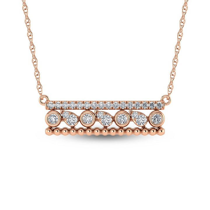14K Rose Gold Diamond 3/8 Ct.Tw. Fashion Necklace