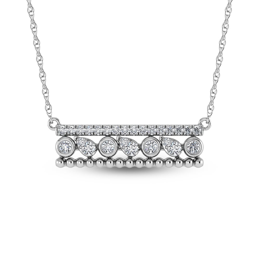 14K White Gold Diamond 3/8 Ct.Tw. Fashion Necklace