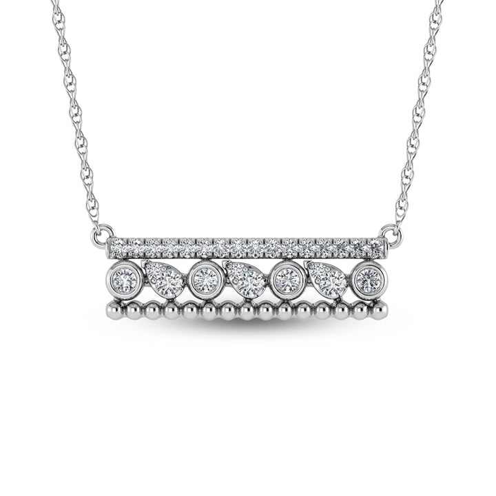 14K White Gold Diamond 3/8 Ct.Tw. Fashion Necklace